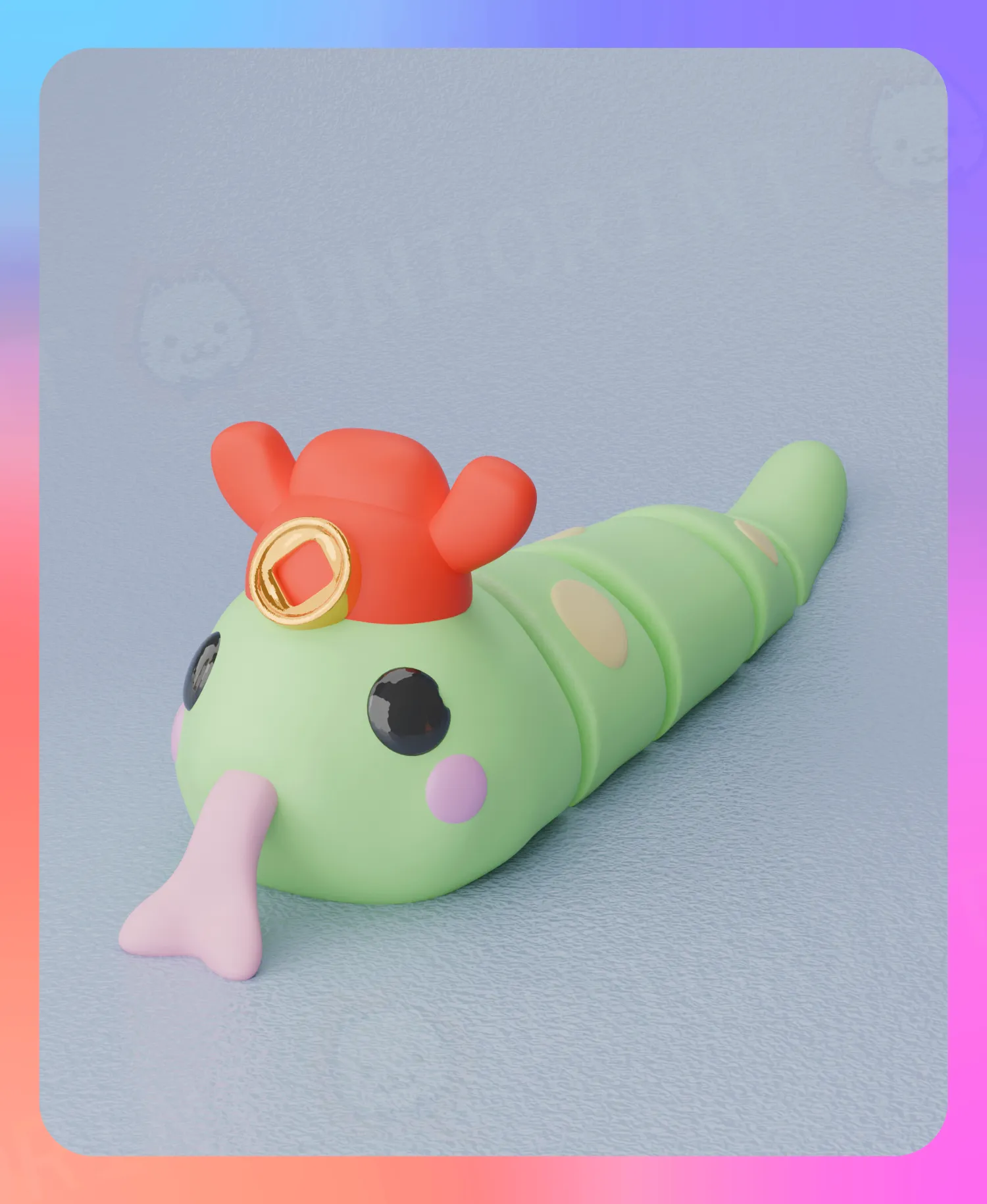 Flexi Snake: God of Wealth Keychain