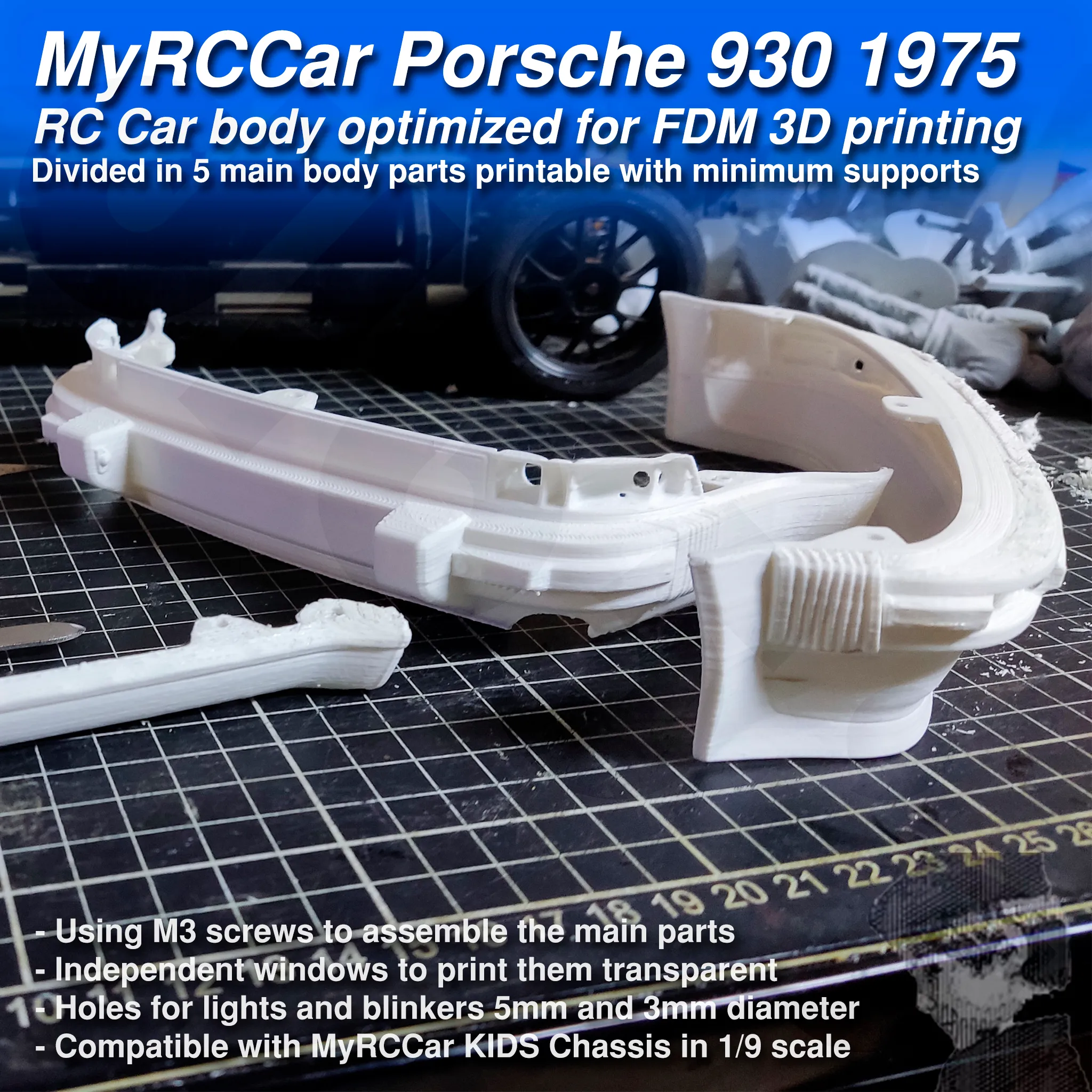 MyRCCar Porsche 911 Turbo 930 1975 RC Car Body