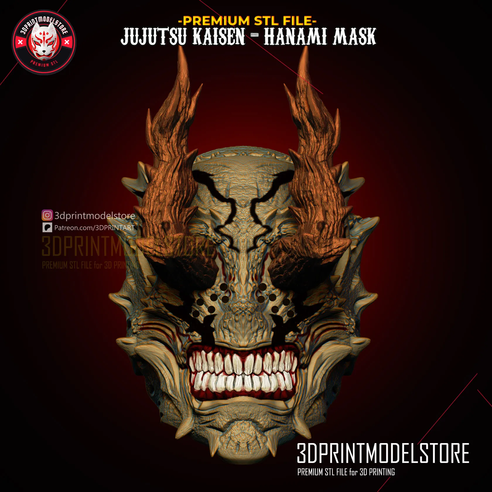 Hanami Mask - Jujutsu Kaisen Anime Cosplay Props