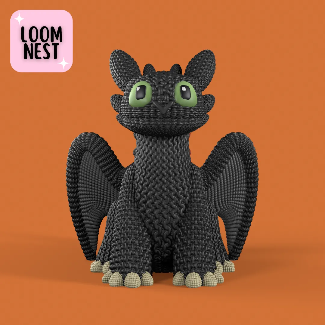 Macrame Toothless Characters & Creatures STL Download - Toothless Knitted - Crochet - 3MF ...