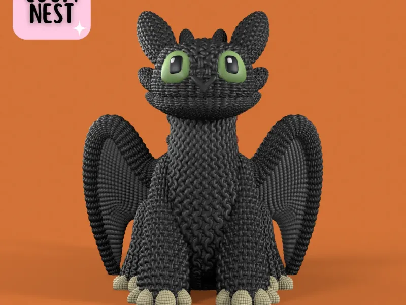 Toothless Knitted - Crochet - 3MF Multicolor - No Supports