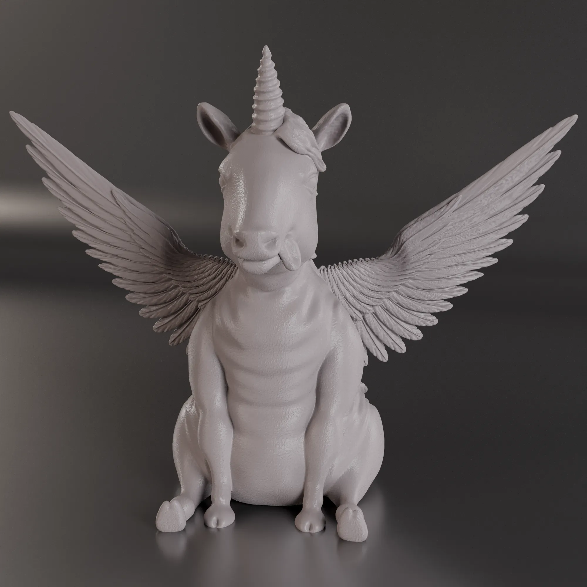 FETTES EINHORN MIT FLÜGELN