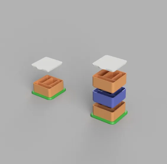 stackable box 80x80x30 mm
