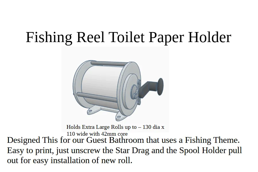 Fishing Reel Toilet Paper Holder
