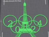 Eiffeltoren met Olympische ringen 2024 - muurdecoratie-3