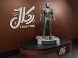 STATUA DELL'UOMO DI FERRO CON BASE - MODELLO DI STAMPA 3D AD ALTO DETTAGLIO-0