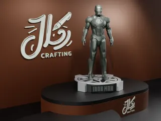 IRON MAN STATUE WITH BASE - HIGH DETAIL 3D PRINT MODEL