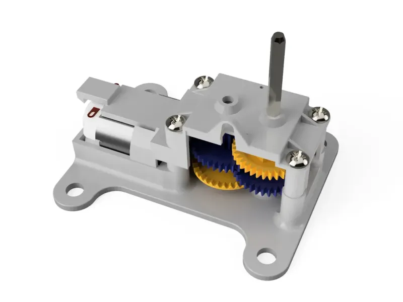 Tamiya and Velleman dual gearbox to single conversion plate