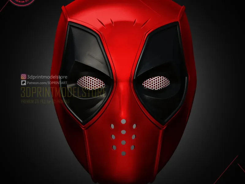 Deadpool Face Shell Mask - Marvel Comic Cosplay -Premium STL