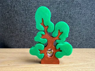 Puzzle tree with owl