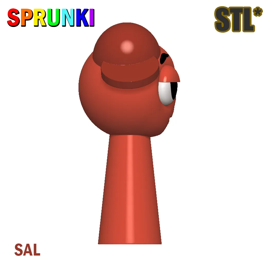 Sprunki Incredibox Sal STL 3D Model Character Fanart