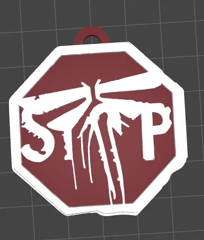 the last of us firefly stop sign [ keychain ] multi-layer
