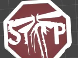the last of us firefly stop sign [ keychain ] multi-layer-1