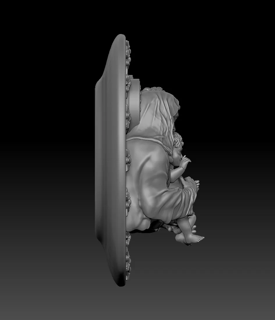 Holy Family Wall Relief 3D Model – Spiritual Art Piece