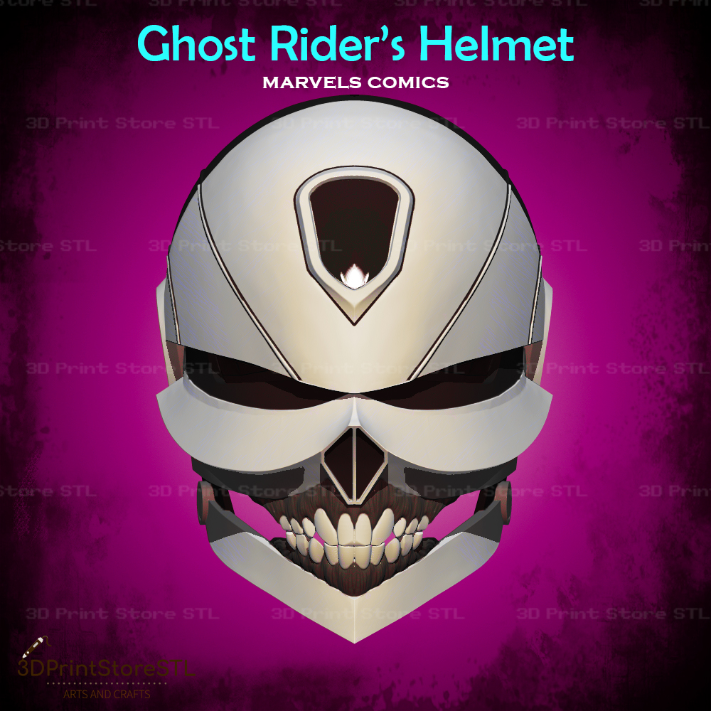 Ghost Rider Helmet Cosplay Marvels Midnight Suns - STL File | 3D models ...
