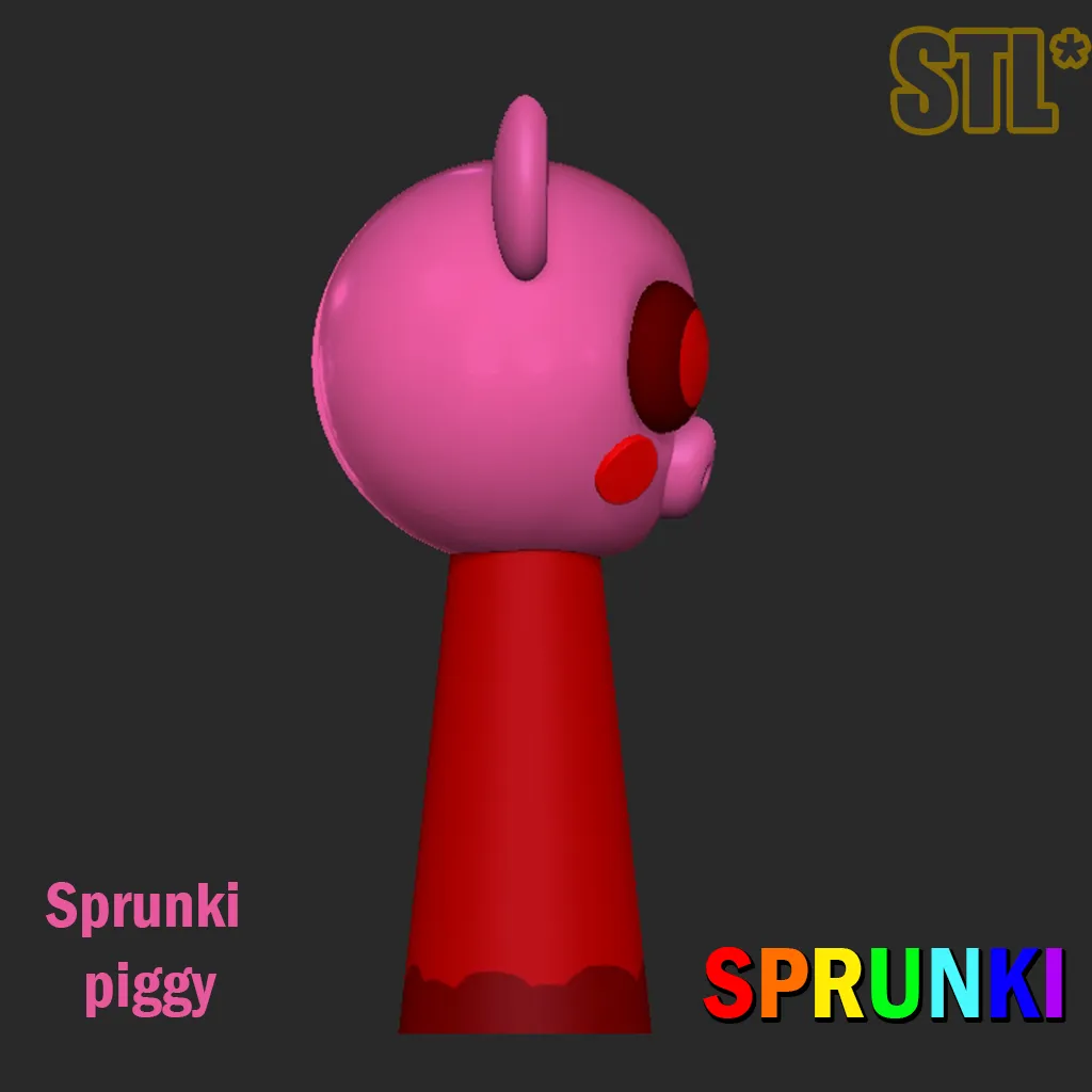 Sprunki Incredibox 3D Model Sprukni piggy STL 3D Character