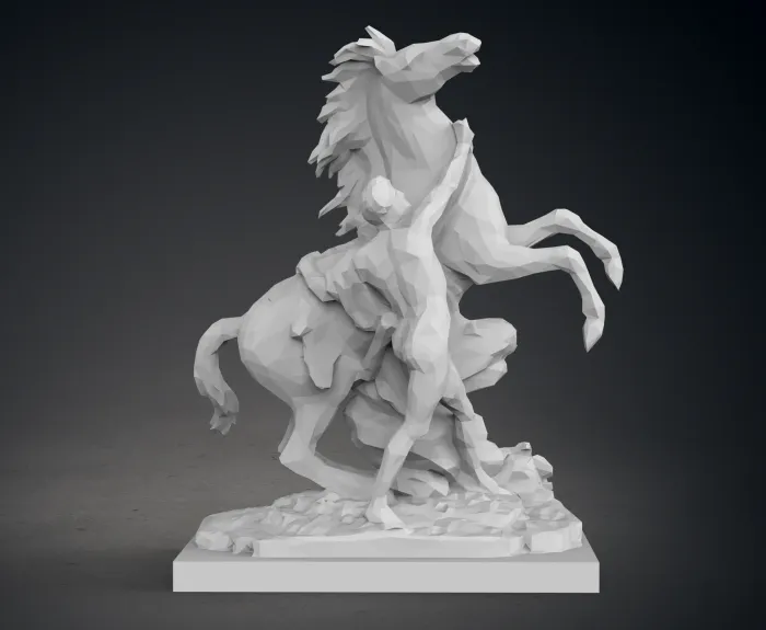 彫刻と芸術作品 STL ダウンロード - Low Poly Marly Horse - César_Cruz
