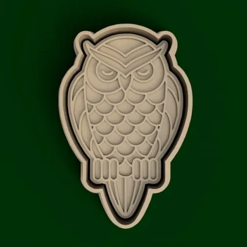 cortante + estampa de buho / owl cutter + stamp