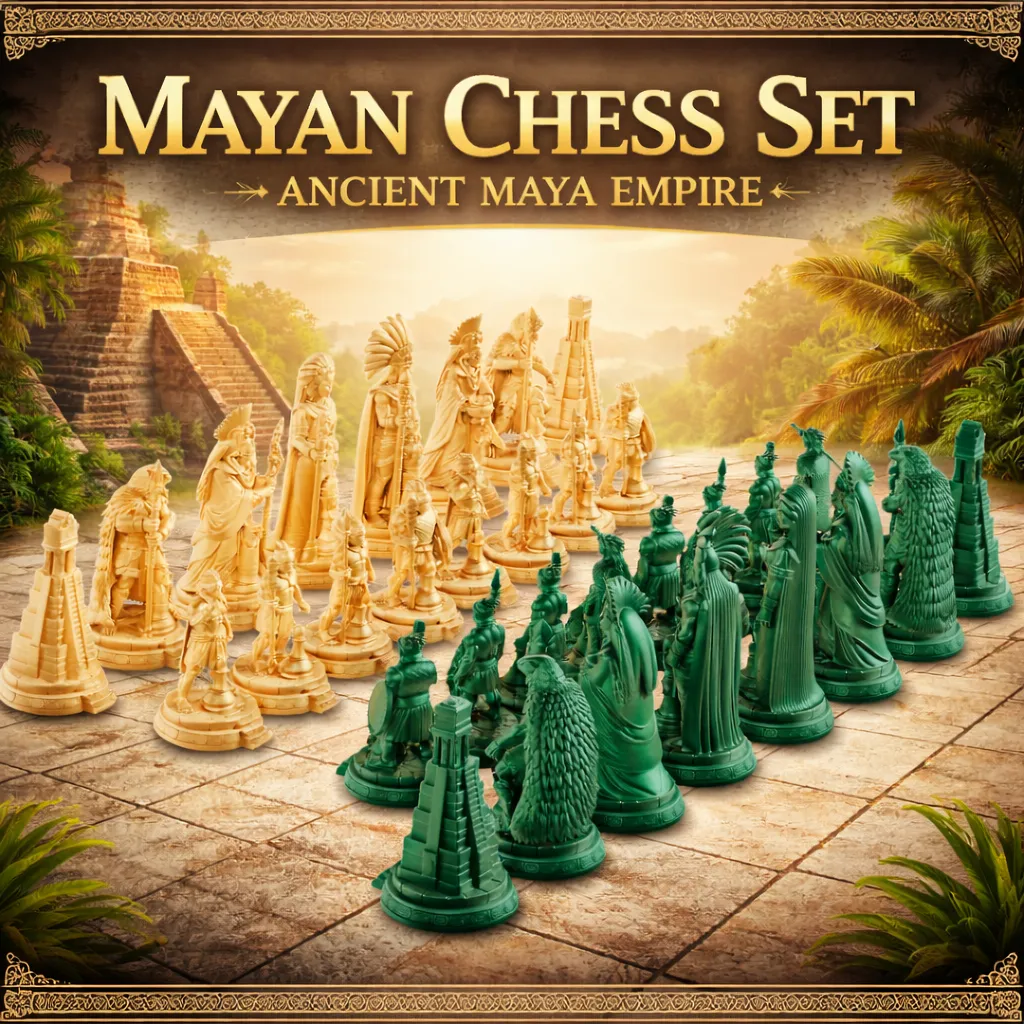 Historical Mayan Empire Chess Set 3MF - STL-0
