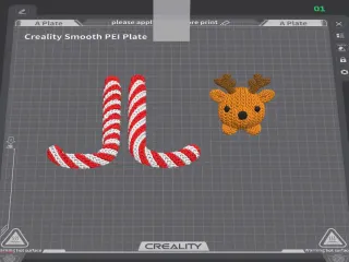 Deer and Candy Crochet - Knitted - Christmas Tree Decor