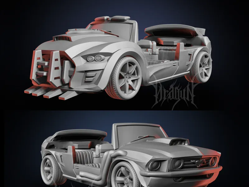 Mustang e Carro de Polícia - Pisoteadores de Zumbis