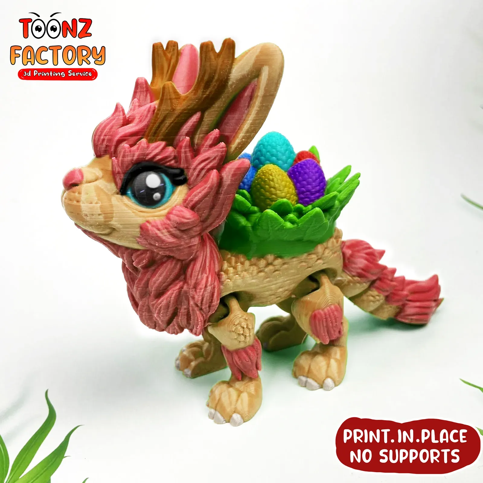 PRINT-IN-PLACE FLEXI EASTER DRAGON ARTICULATED