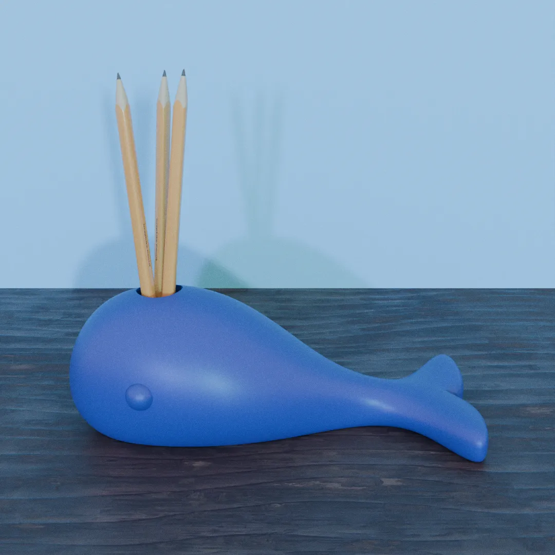 whale pencil holder