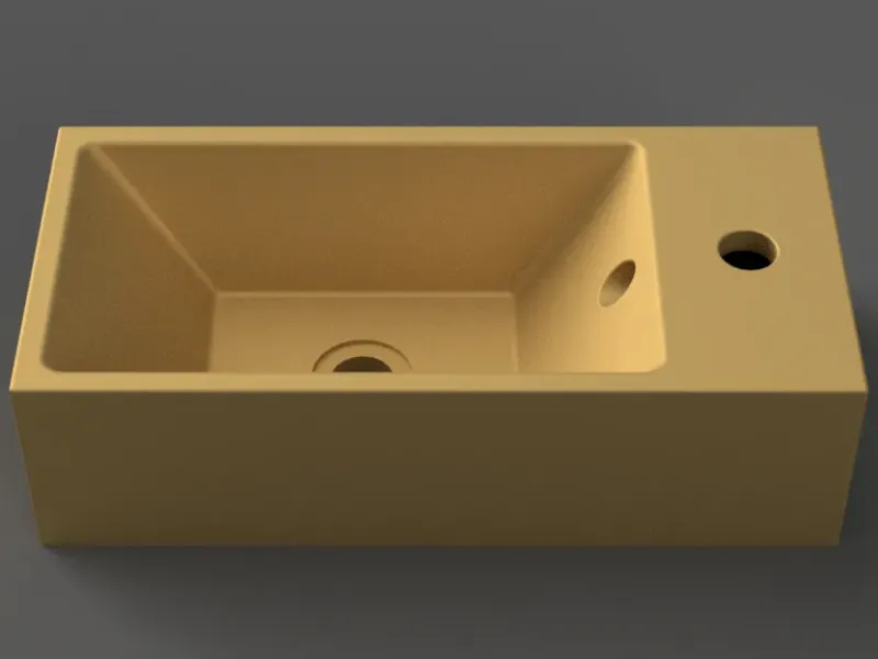 Modern Rectangular Sink – 3D STL File for Printing