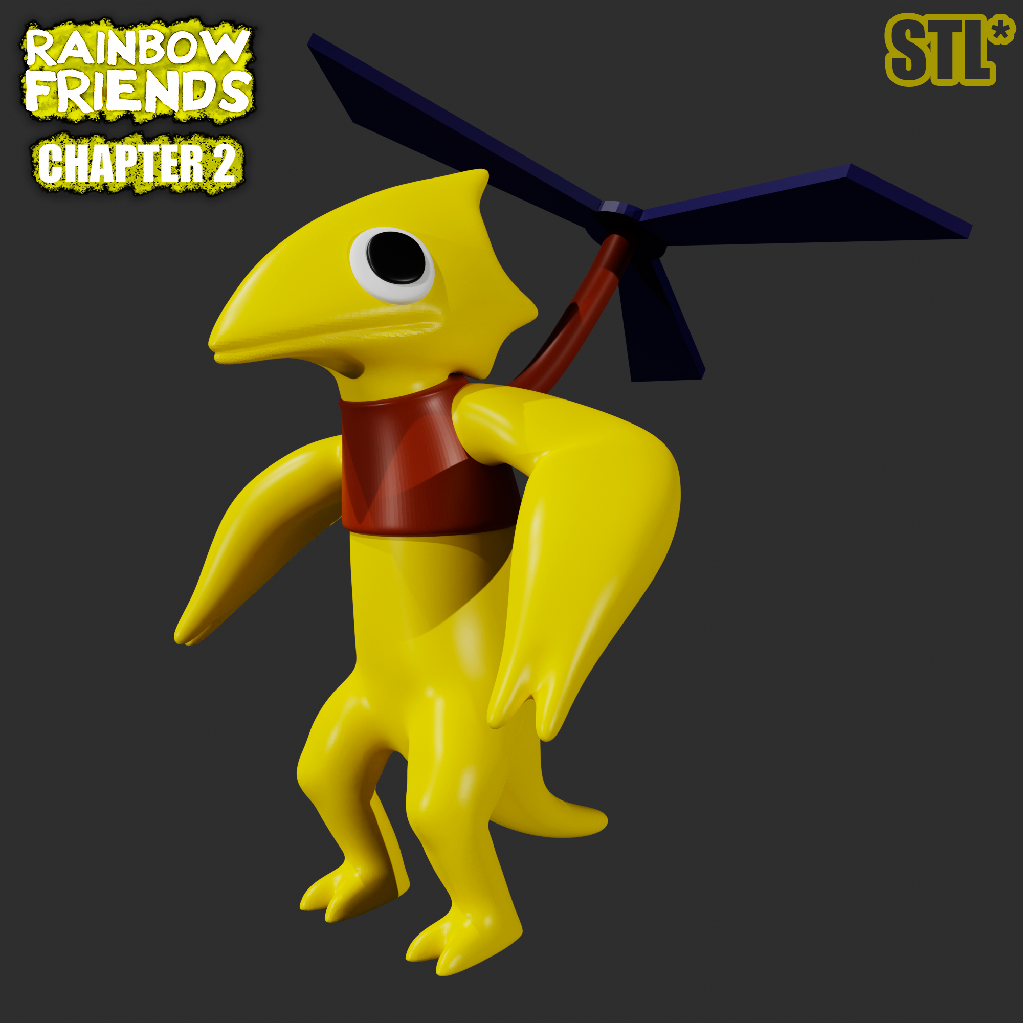 YELLOW FROM RAINBOW FRIENDS CHAPTER 2 ROBLOX GAME, 3D models download