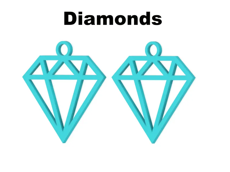 ✨ Diamond Earrings for 3D Printing ✨