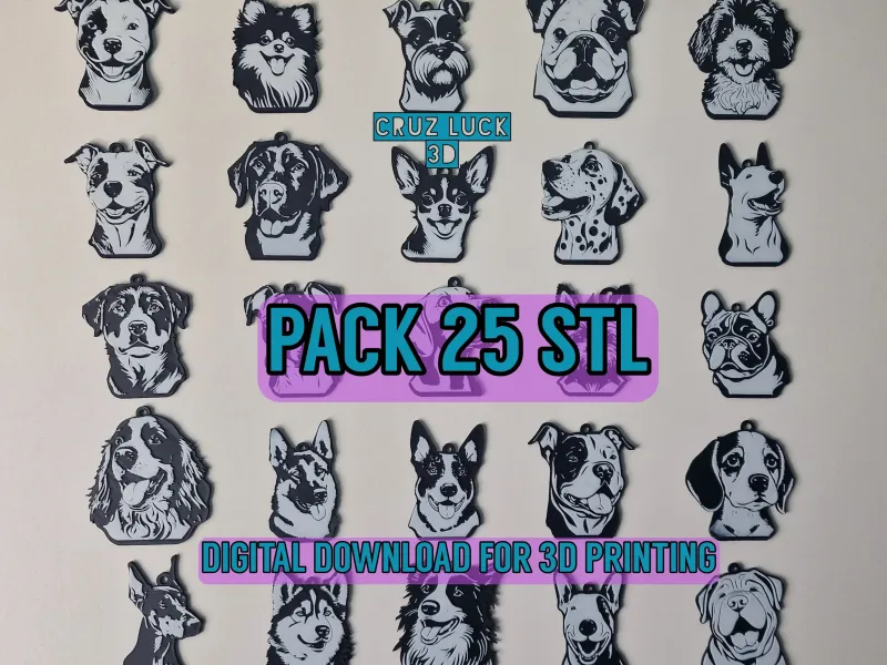 Pack 25 Dog Keychains