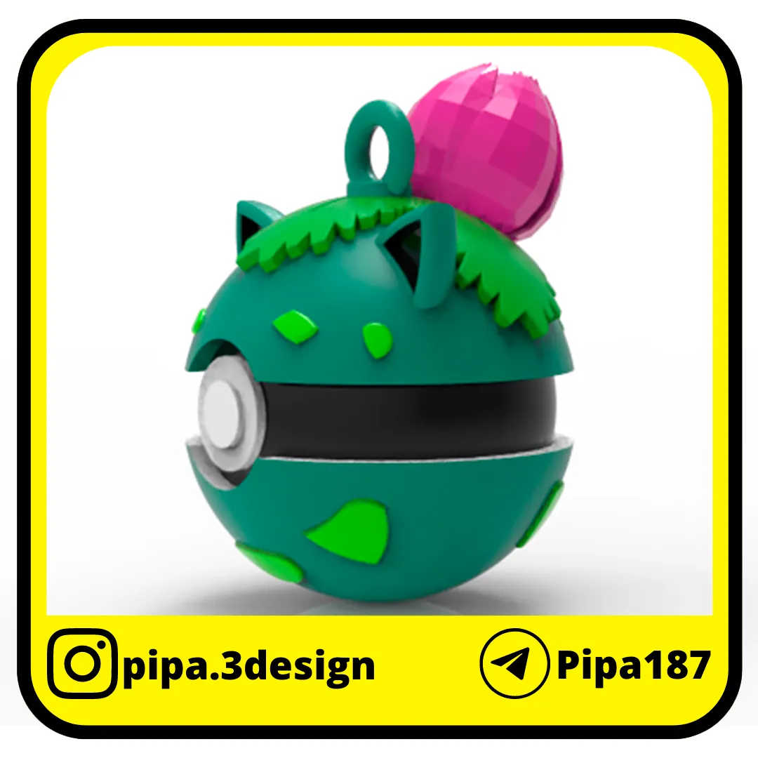 POKEMON CHRISTMAS ORNAMENTS - POKEBALLS Ivysaurs