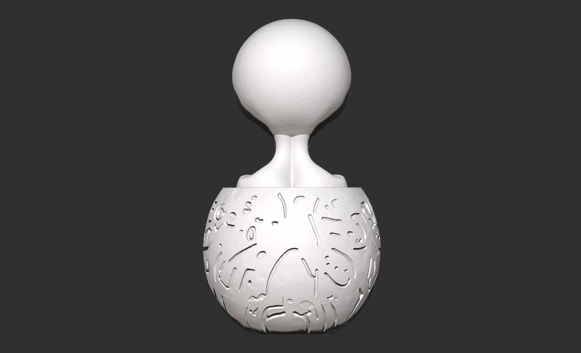 3D Printer Files | 3MF File | Gray Alien in Bowl | Creality Cloud