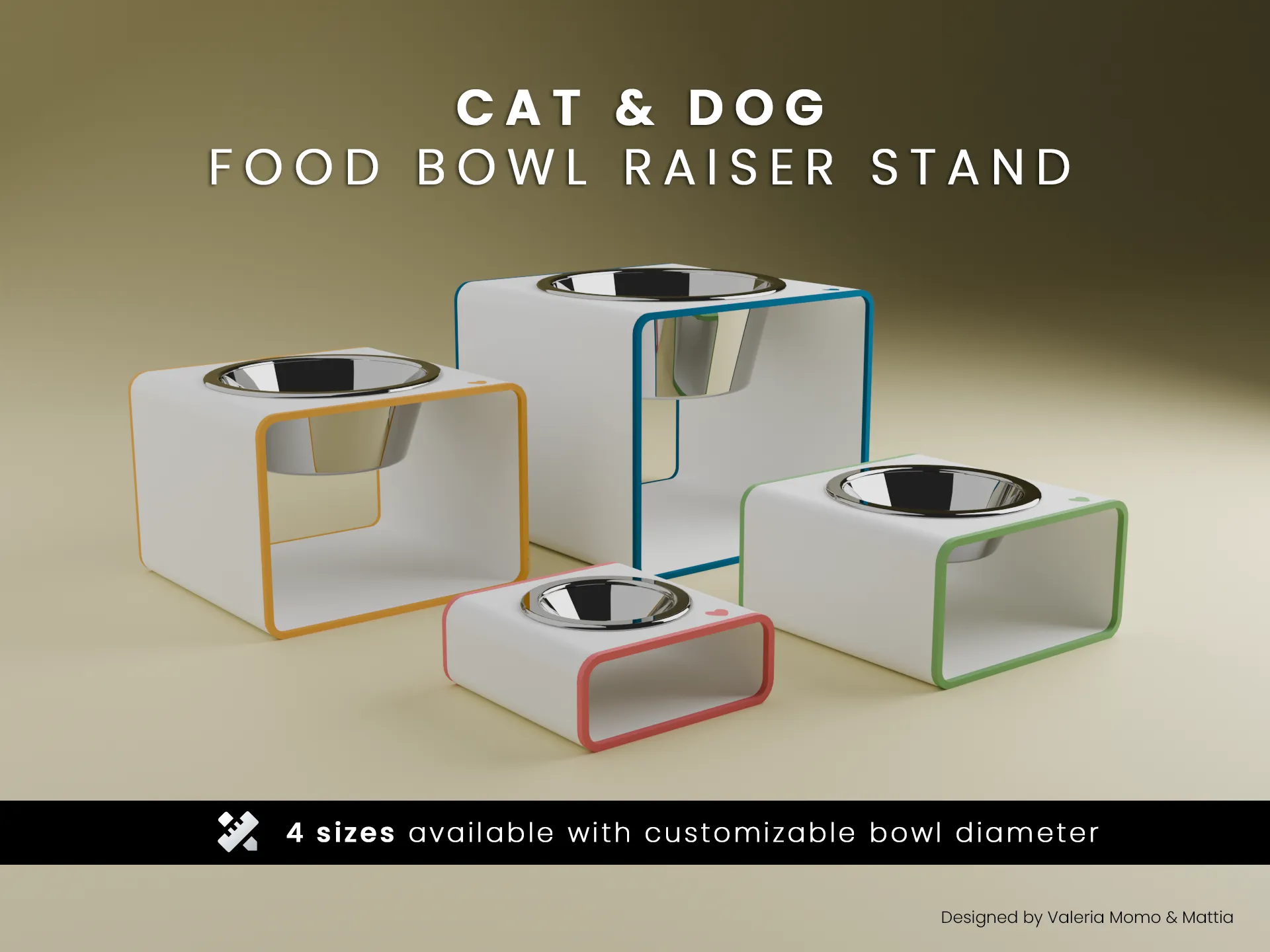 Cat and Dog Food Bowl Raiser Stand