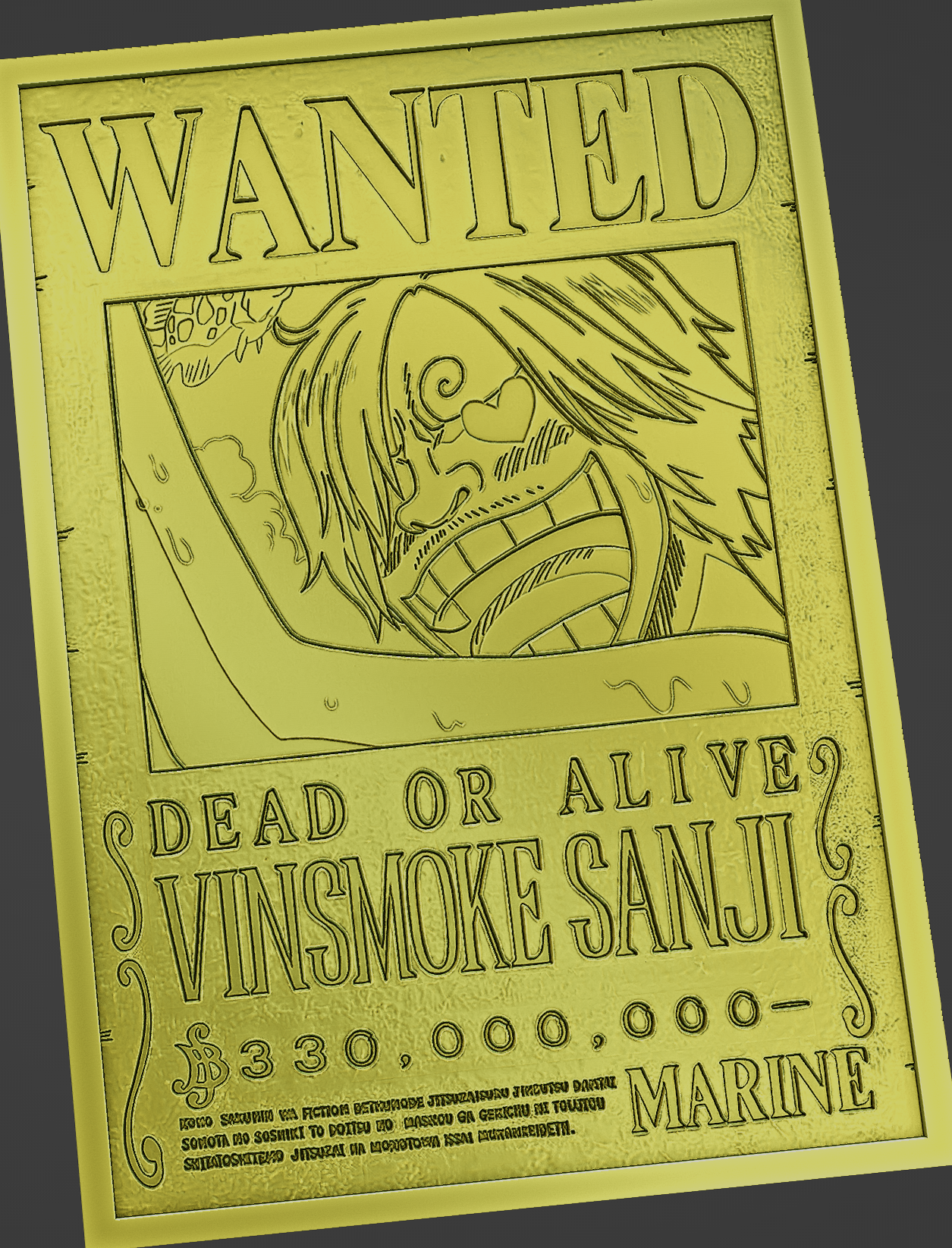 SANJI WANTED POSTER - ONE PIECE, 3D models download