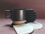 Geometric Coaster with Stripes – Elegance and Functionality-3