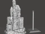 Christmas Village Lighted Castle with LED Wrap Around Pole-4