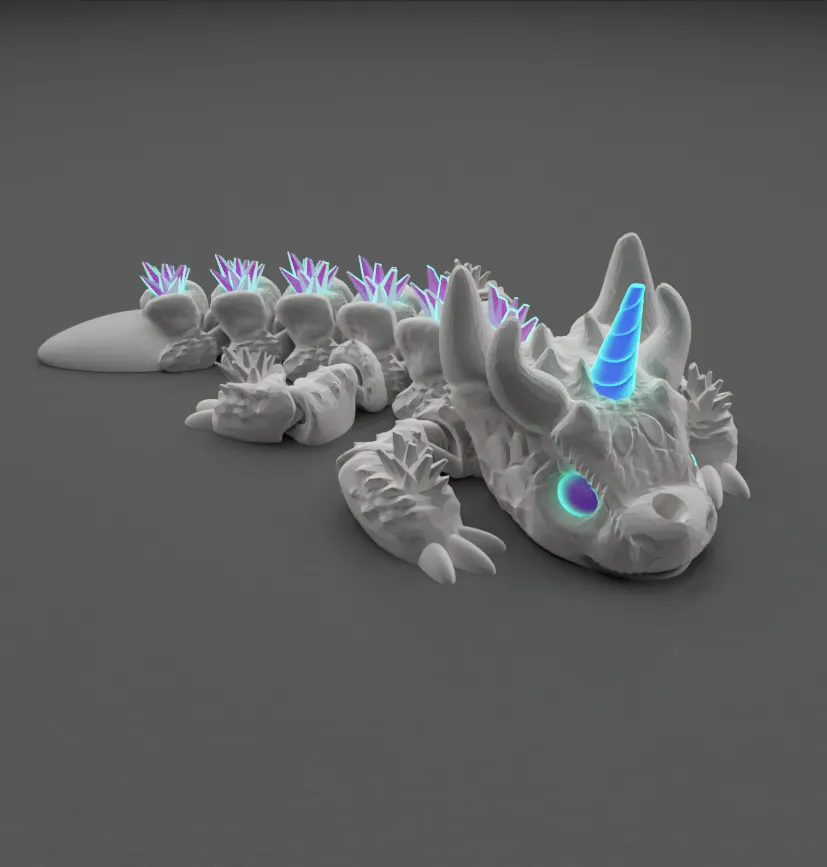 Articulated Unicorn Dragon Keychain Print-in-Place