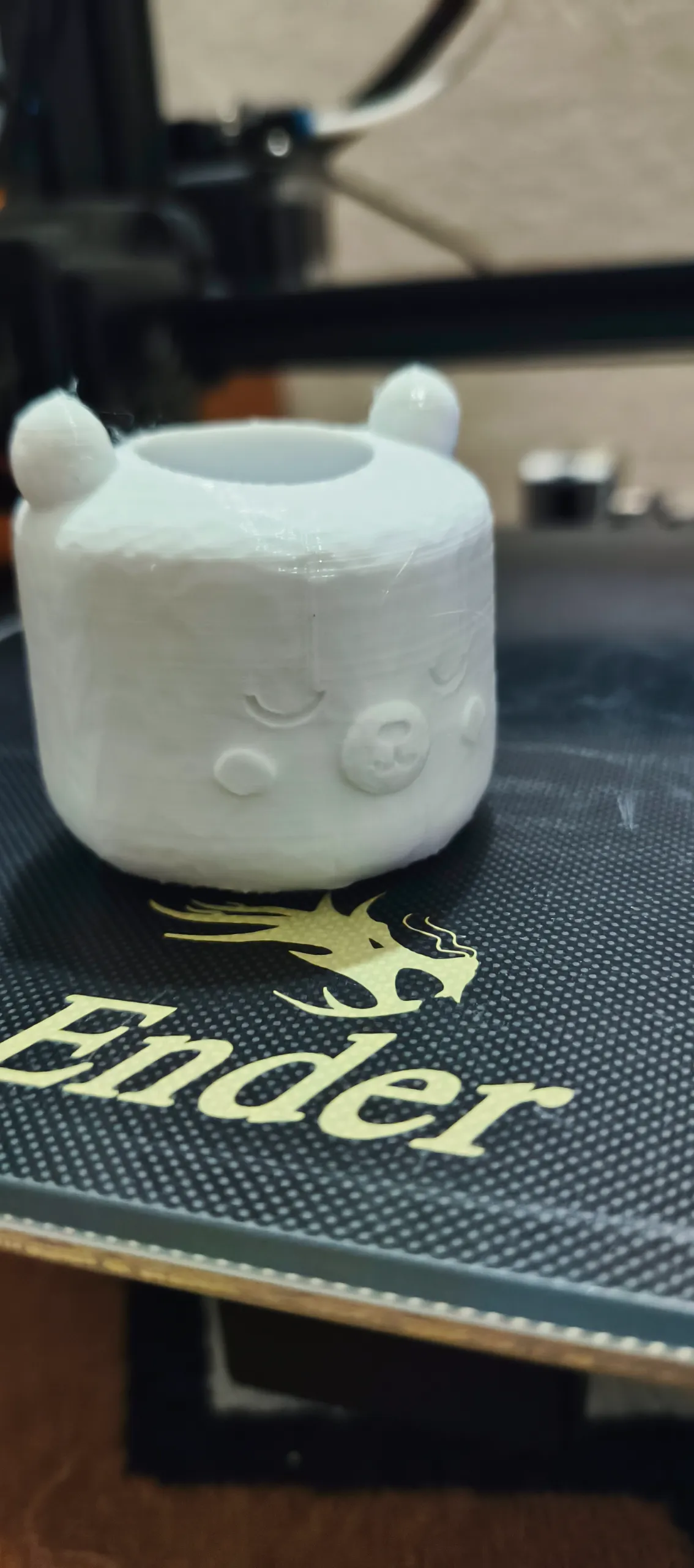 Kawaii Bear Planter & Votive - Support Free 3D Print-0
