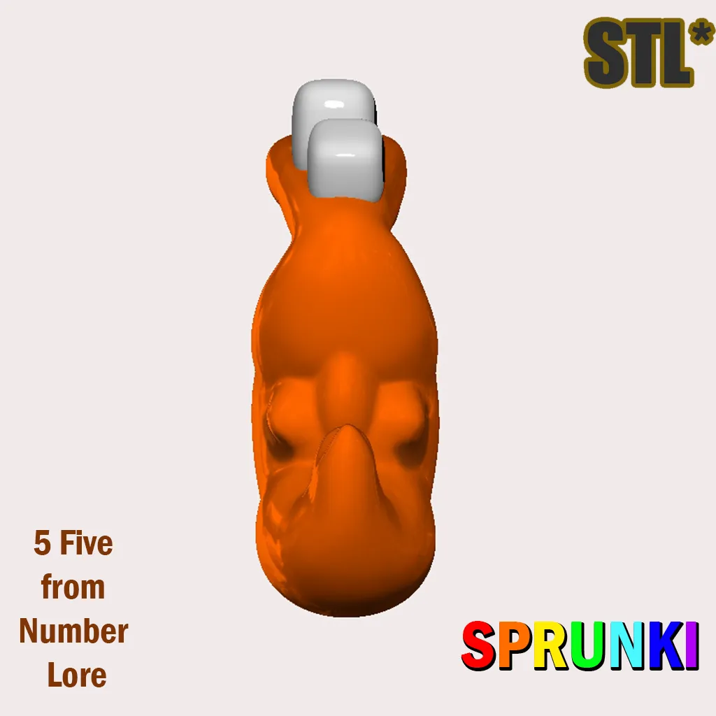 Fiver from Number Alphabet Lore STL 3D Character