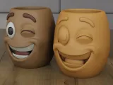 Cute Winking Face Planter and Desk Organizer STL-2