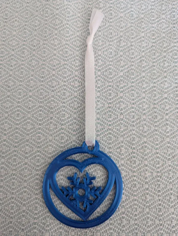 Heart Snowflake Christmas Ornament