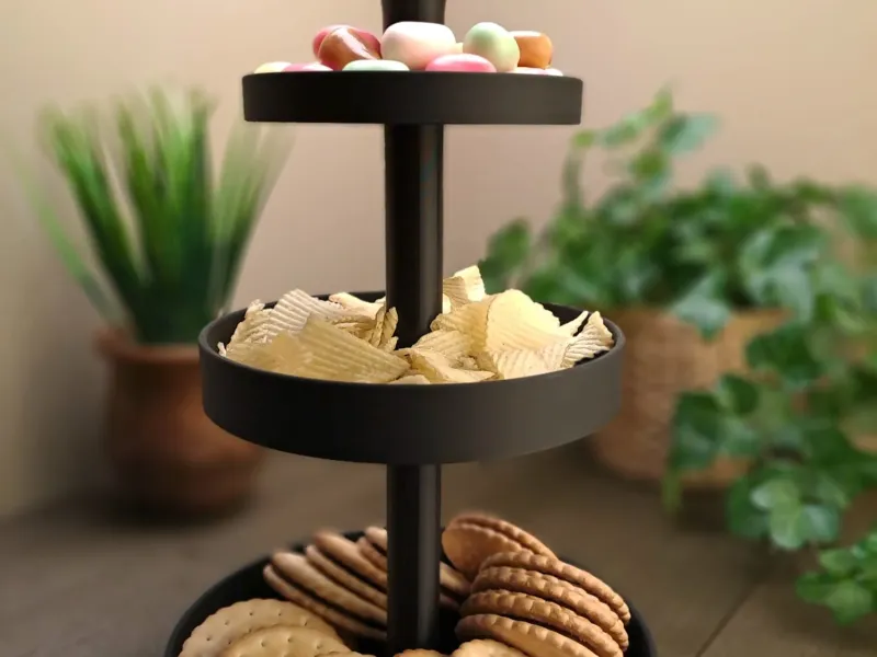 Alzatina per Snack e Torte a Tre Livelli – Vassoio da Portata a Incastro