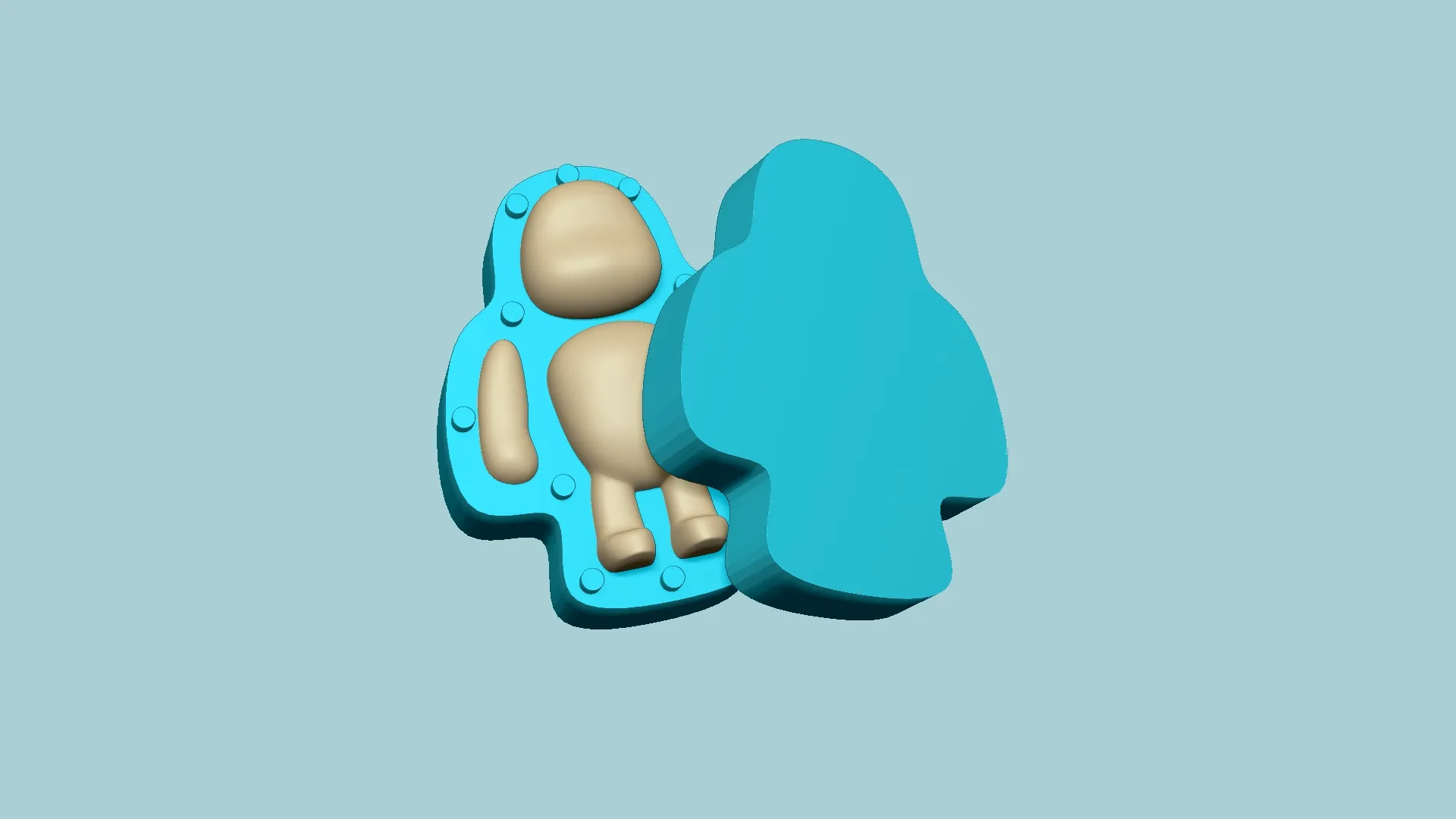 Molde para galletas A01 - Partes del cuerpo Chibi
