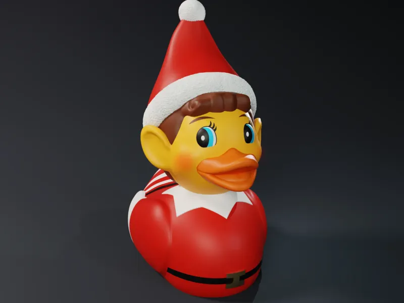 Cute Elf on a Shelf Rubber Duck