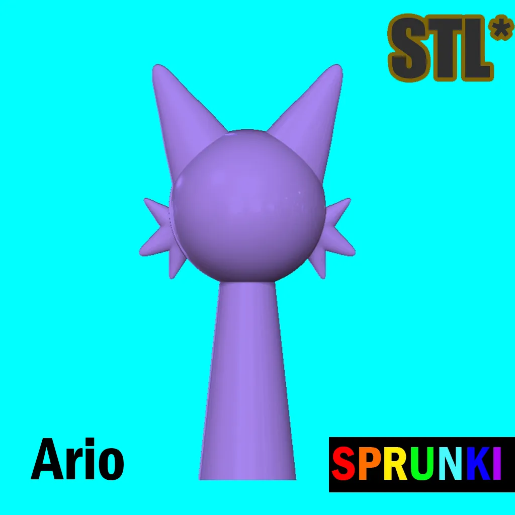 3D Sprunki STL Incredibox Ario STL 3D Character Fanart