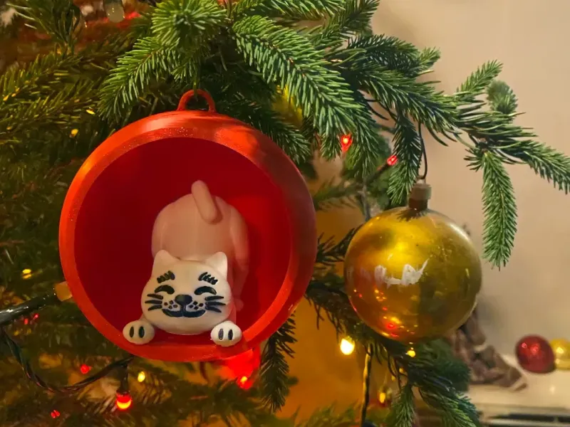 Cat Christmas ball