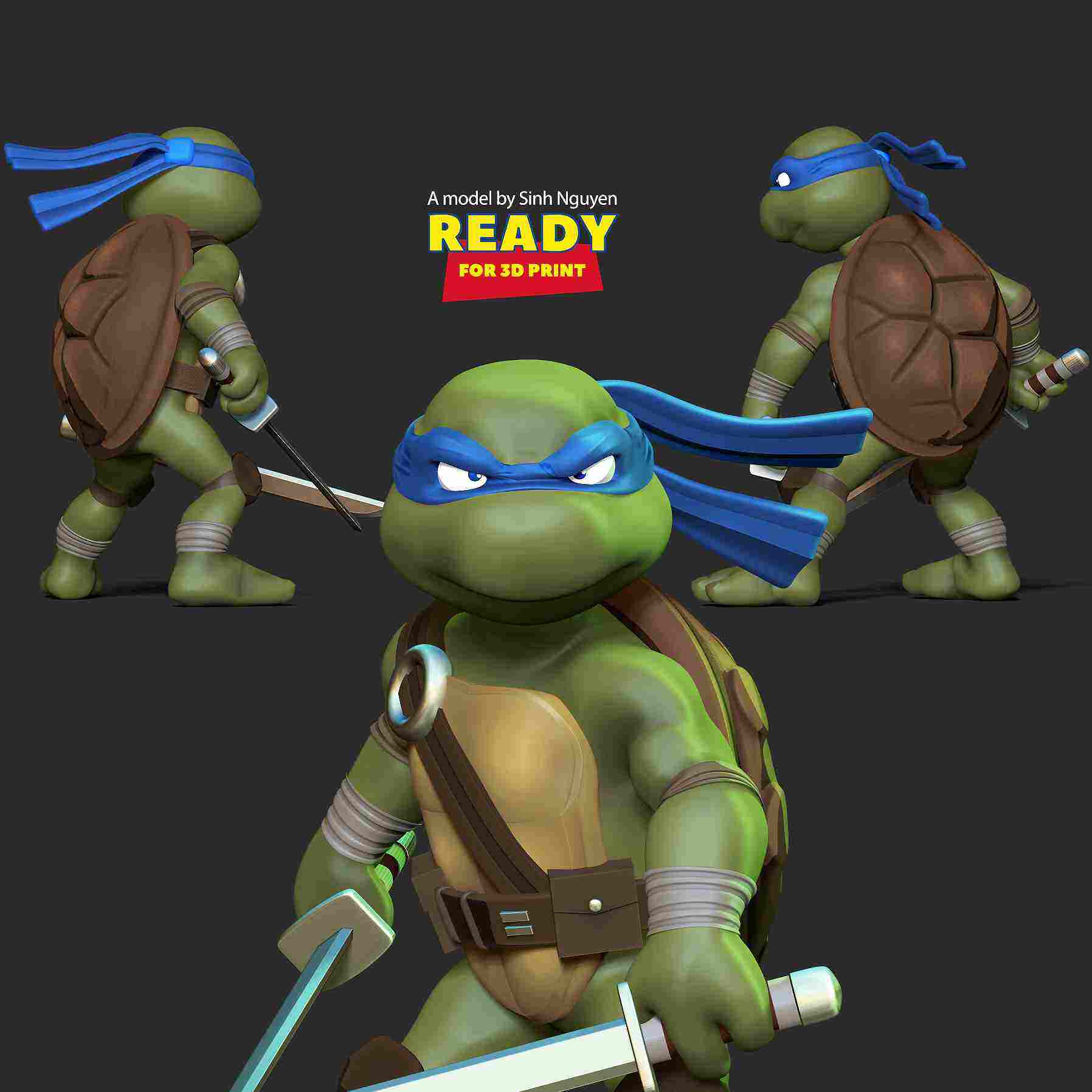 Leonardo Teenage Mutant Ninja Turtles TMNT Resin 3d Printed