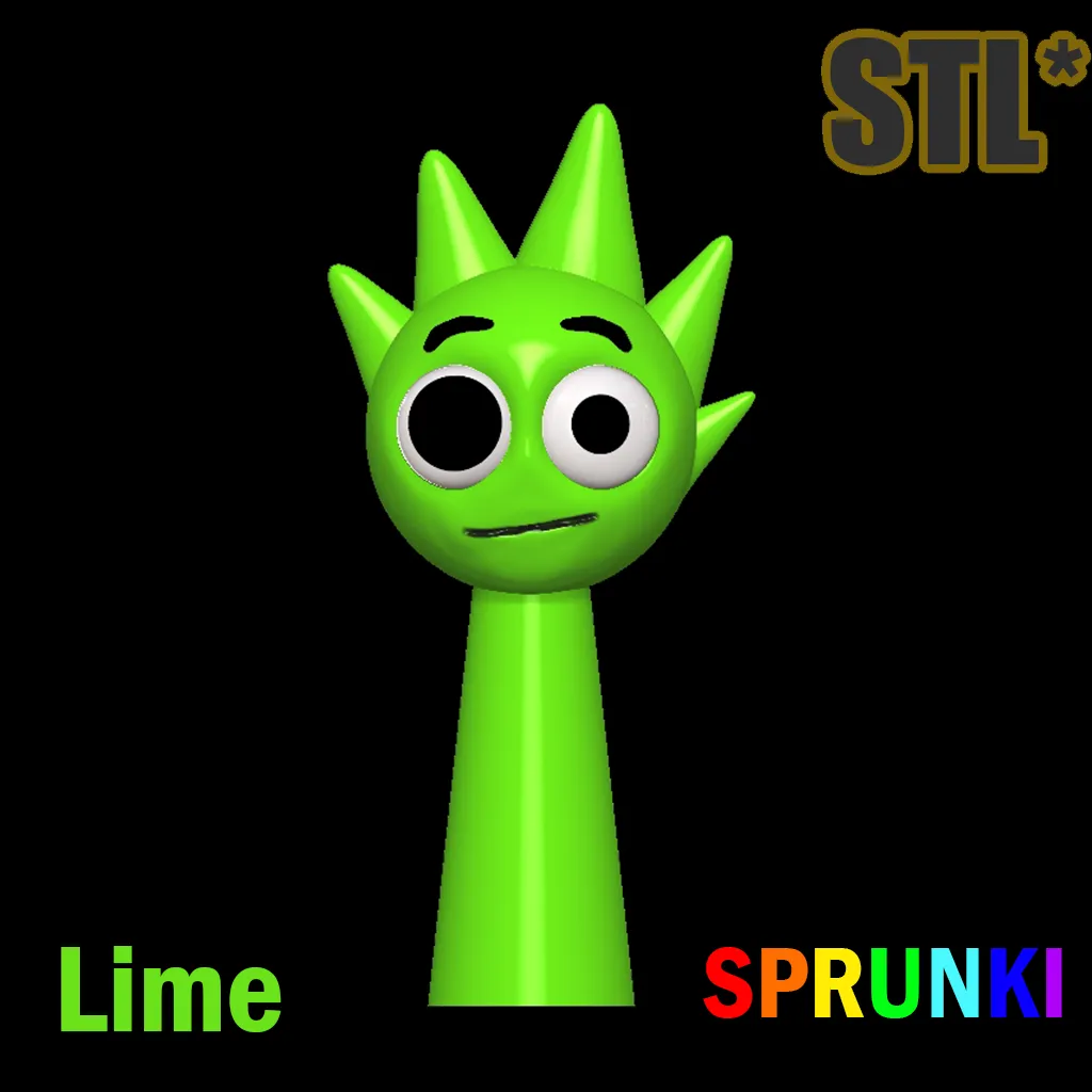 Sprunki Incredibox OWAKCX Lime STL 3D Character Fanart