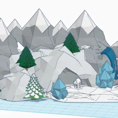 Ice mountain scene-0
